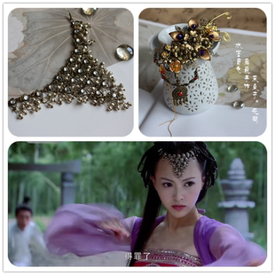 水墨音色 仙剑三唐嫣紫萱二世额饰cos或材料包 有教程2款入