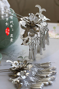 水墨音色汉服发钗 cos/或材料包 仙女步摇叮咚流苏簪 五毒 有教程