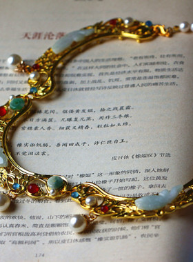 水墨少女女汉服项链材料包