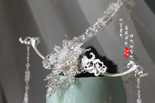 水墨音色 汉服男款头冠 蓝忘机发冠cos/或材料包 晴光映雪冠