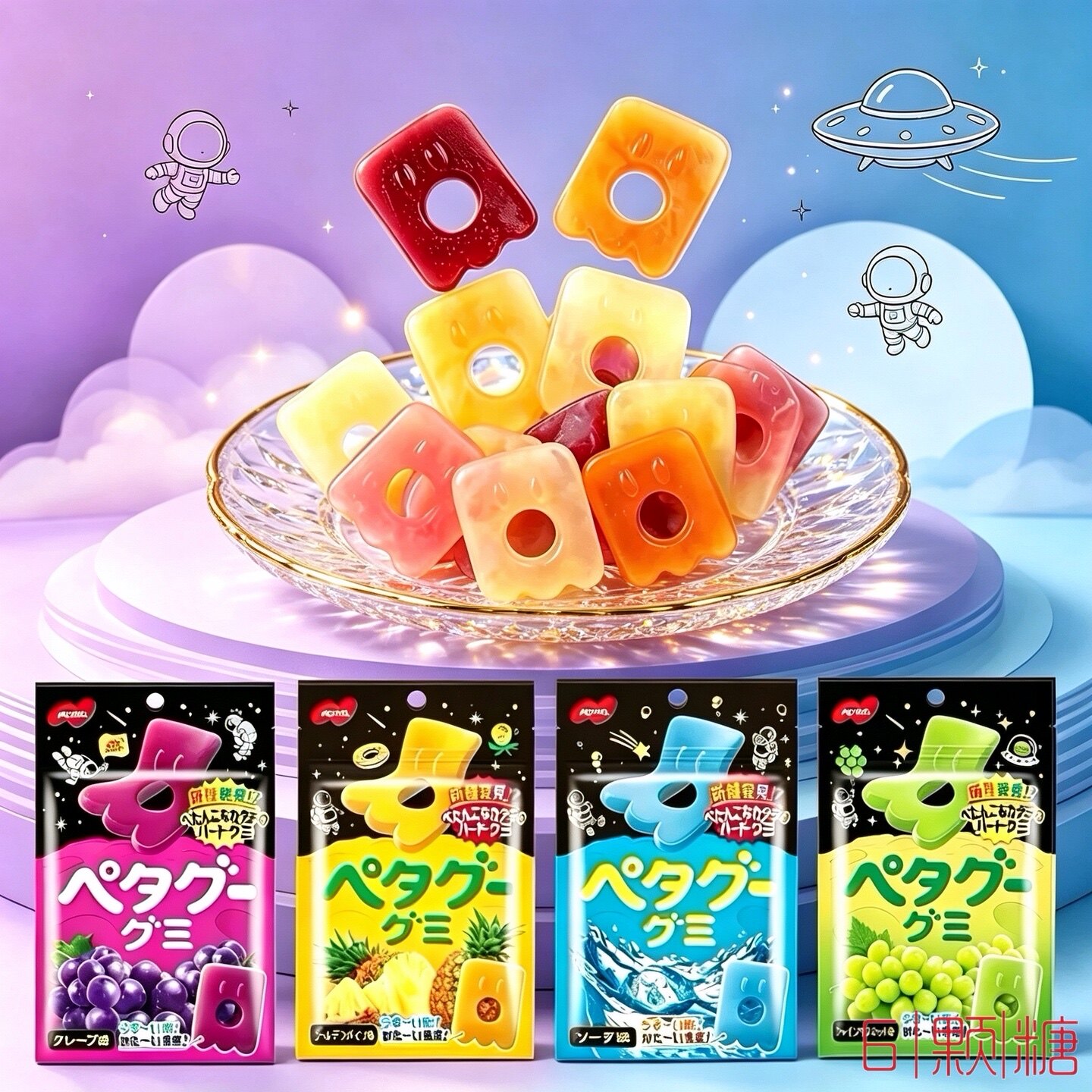 日本进口零食 NOBEL诺贝尔葡萄味果汁软糖橡皮糖袋装水果紫提QQ糖