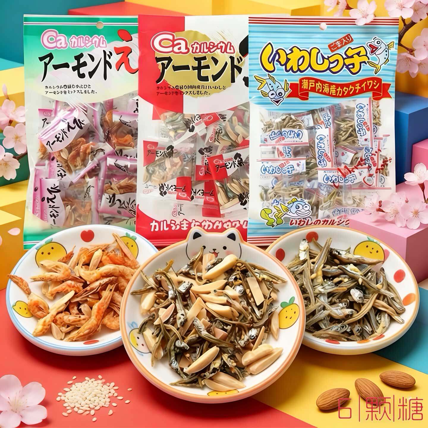 日本进口泉屋杏仁小虾干扁桃仁芝麻小鱼干儿童补钙孕妇即食鱼零食