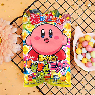 日本进口零食丸川星之卡比泡泡糖青提可乐多口味混合可变味口香糖