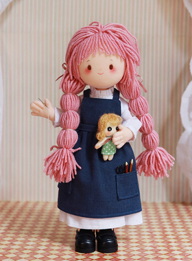雪朴朴做手工的女孩Shirley娃娃diy材料包自缝布艺关节玩偶制作