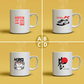 跑车FK8思域TYPER飞度GK5雅阁FD2引擎K20汽车JDM马克杯陶瓷杯定制