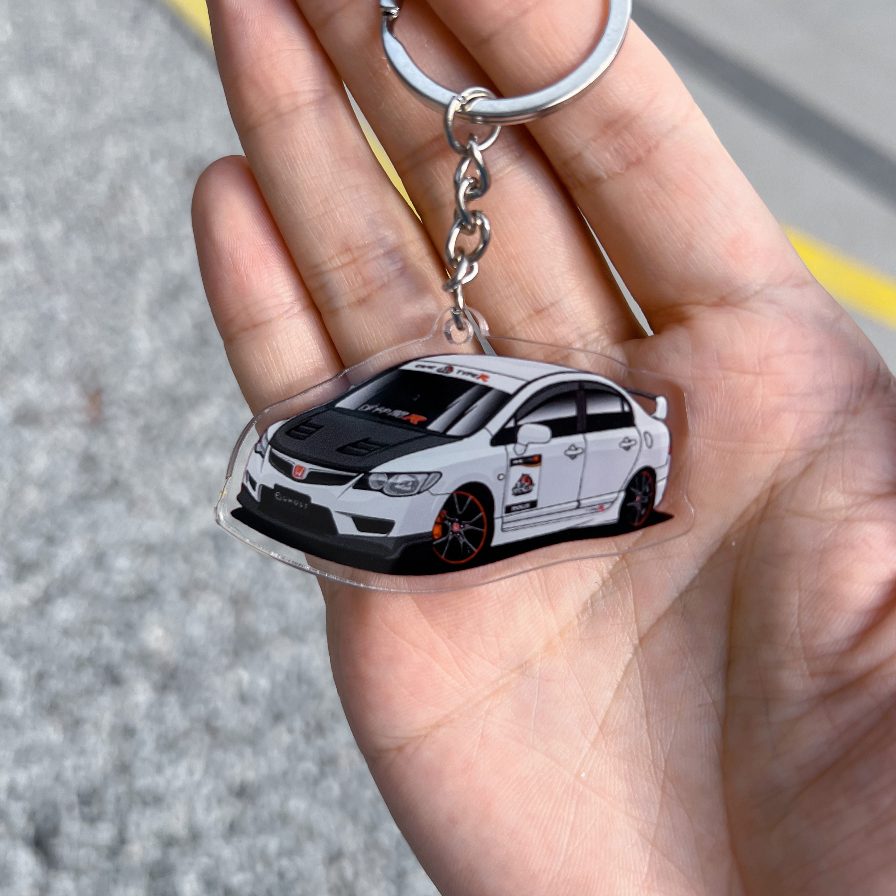 改装车JDM定制双面车挂钥匙扣