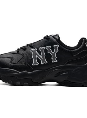 MLB正品25新款男女情侣字母大标厚底增高休闲运动鞋3ASHC015N