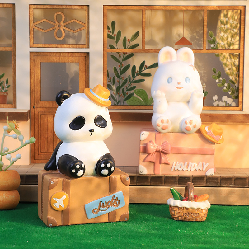 可爱卡通熊猫小摆件生日礼物