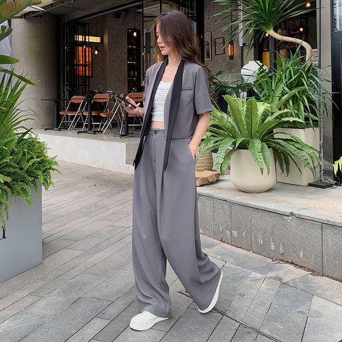 主推现货 新款网红炸街外套加裤子两件套女夏 2C295k1103p140k198
