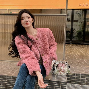 p175K268 13259 小香风羊羔毛皮毛一体短外套 2C288