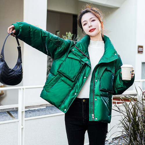 现货23新款白鸭绒羽绒服亮皮小个子保暖羽绒服女1C086-P280-K380