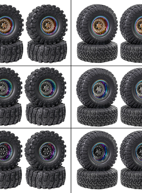 LJF RC 1/10攀爬车1.9寸磨砂炫彩轮毂 K02 胎 猛士胎 trx4 scx10