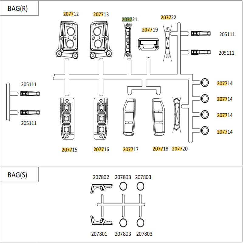 CROSSRC AT6车壳前脸灯杯附件 CS-97401028