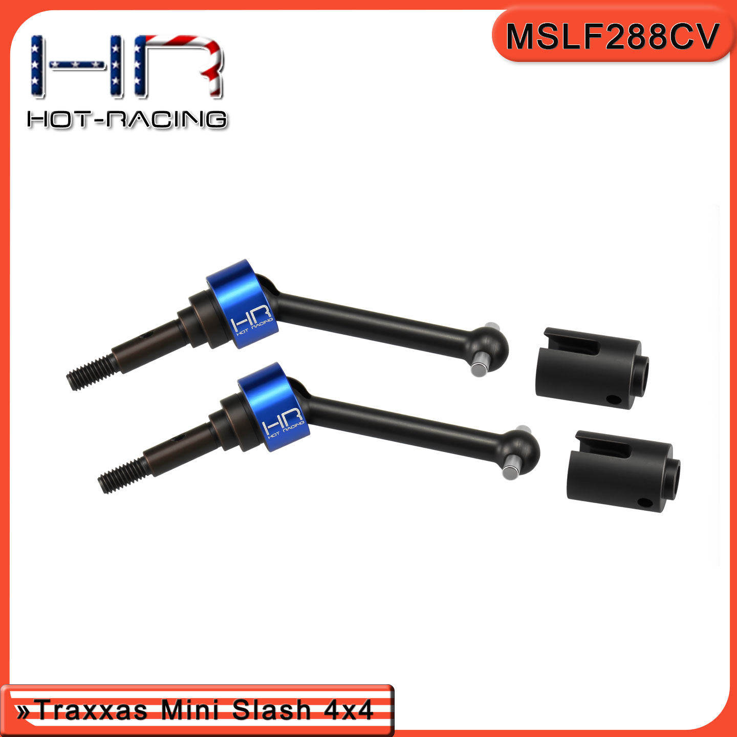 HR Traxxas Mini slash 4x4 S2弹簧钢CVD传动轴一对（前后通用）