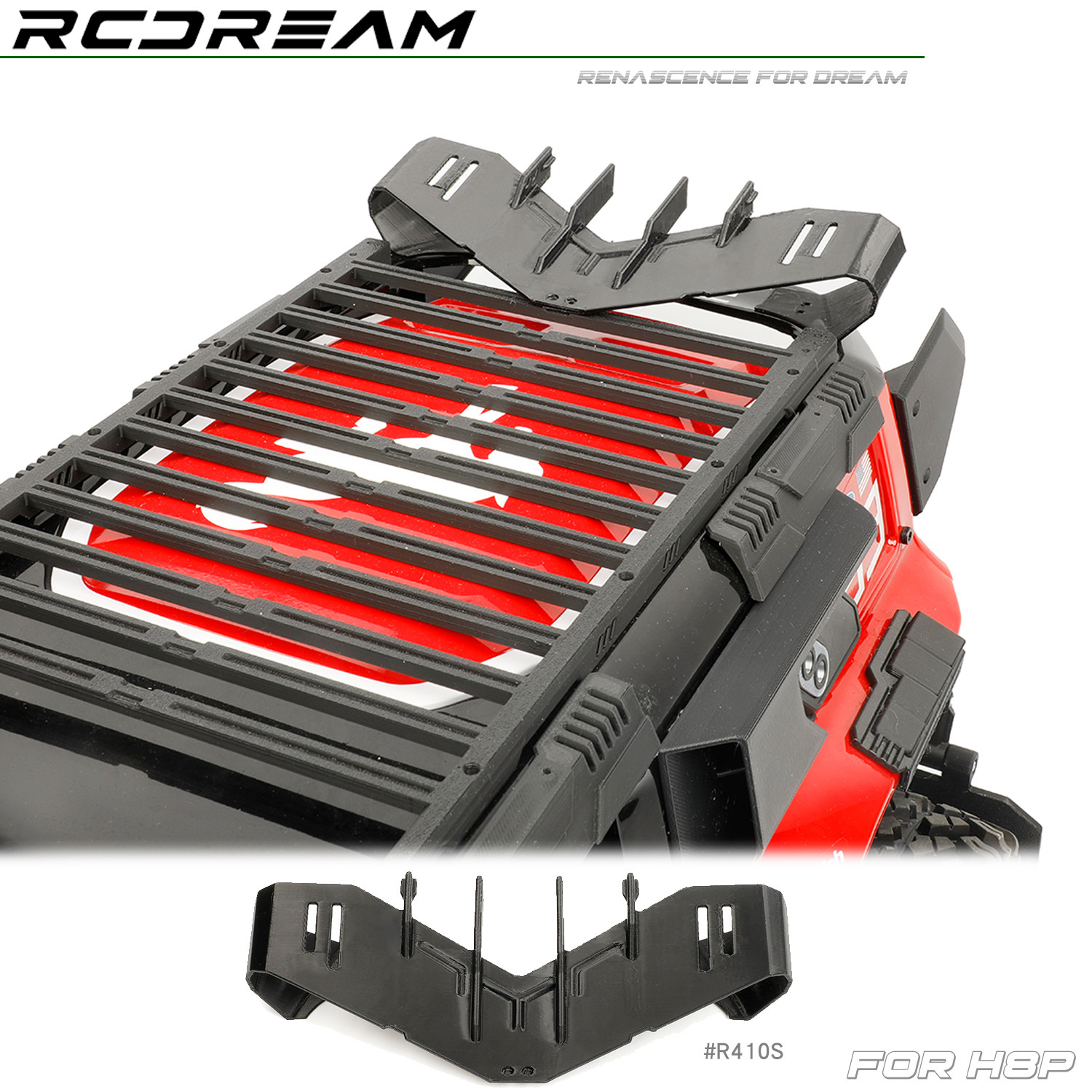 RCDream 1/8 美嘉欣H8P 空天尾翼 车顶尾翼 极速炸雷改装升级配件
