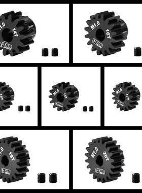 GPM 铬钢电机齿14T-20T 马达齿（圆形孔，1.0模，孔径5mm）