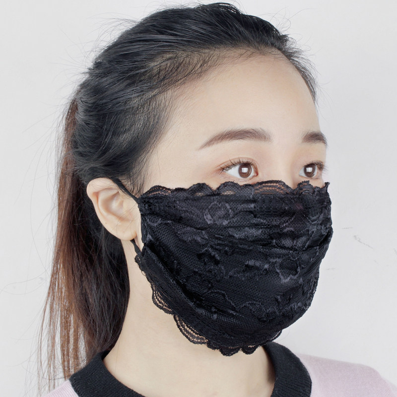 口罩女高颜值成人褶皱春秋冬季防尘纯棉可水洗显脸小防风双层面罩