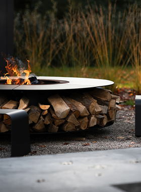 MORORO比利时原装进口户外燃木真火庭院壁炉烧烤BBQ别墅花园景观