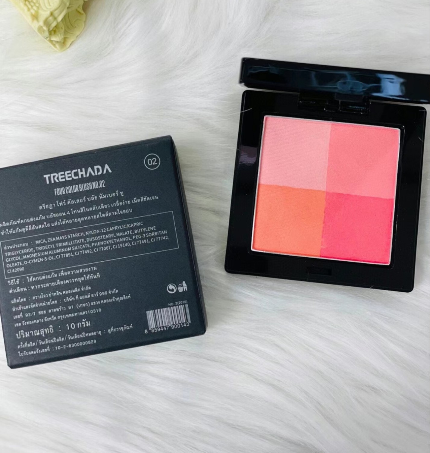 泰国Treechada腮红02#西柚色 四色混合腮红高光一体盘