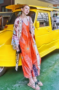 睡袍系带波西米亚民族风海边披肩泰国 法式 沙滩罩衫 罗大娘度假开衫