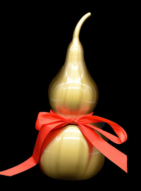 宏达 纯黄铜开口铜葫芦家居玄关八卦铜葫芦铜器礼品摆件