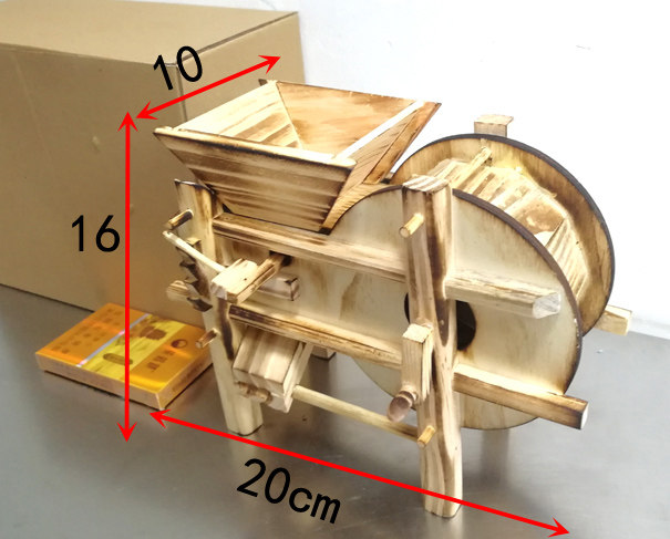 木制吹谷方车型 古代模仿66303古南打小稻谷农具 木质脱粒机创意