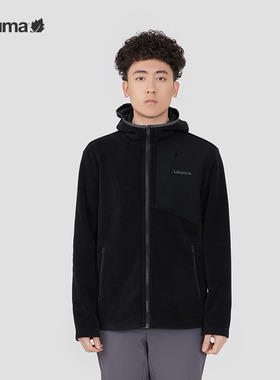 LAFUMA乐飞叶户外加厚拼接抓绒衣男士连帽保暖抓绒夹克LMJA4DR91
