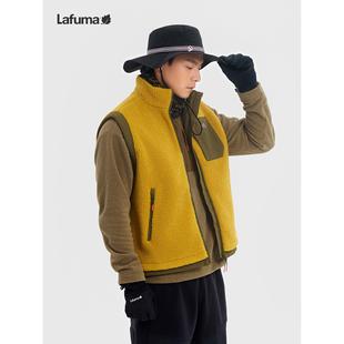 LAFUMA乐飞叶户外秋冬抓绒马甲男士 保暖针织拼接服胶囊系列上衣
