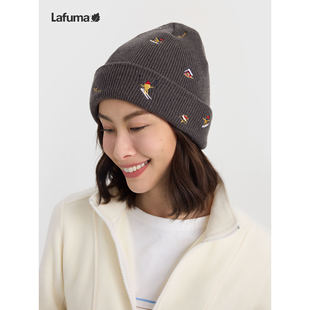 LAFUMA乐飞叶户外秋冬保暖护耳翻边针织帽男女运动休闲毛线帽