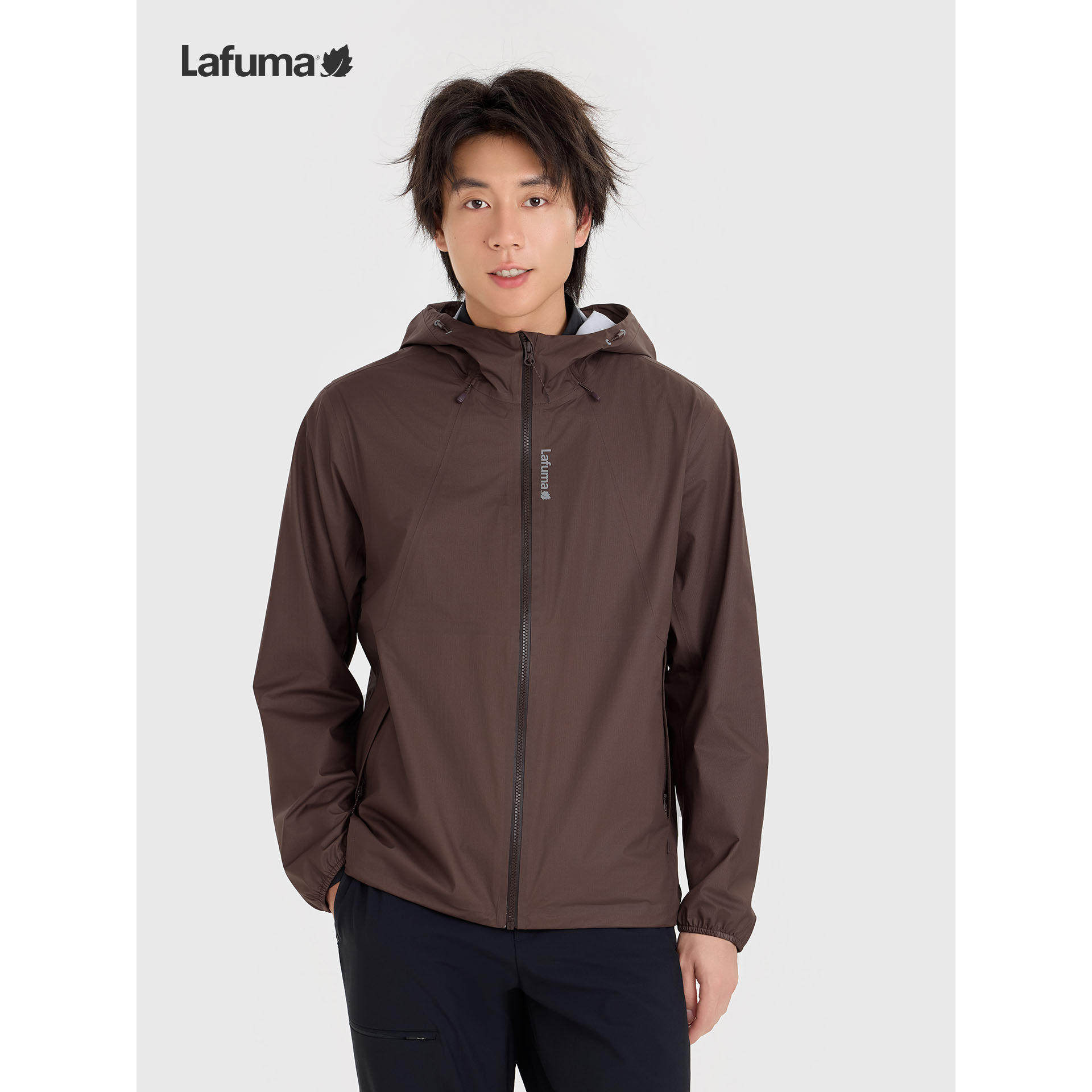 LAFUMA乐飞叶户外巡风者防风防水连帽夹克男轻量机能可打包外套