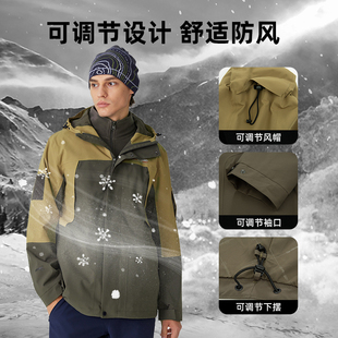 诺诗兰三合一冲锋衣男女秋冬户外三防防风抗静电运动徒步登山外套