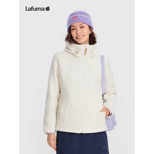LAFUMA乐飞叶户外秋冬女士连帽抓绒衣保暖双面摇粒绒外套