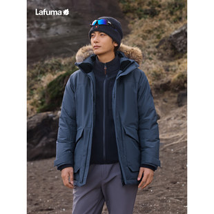 LAFUMA乐飞叶户外秋冬防风防泼水派克鹅绒羽绒服男可拆卸毛领外套