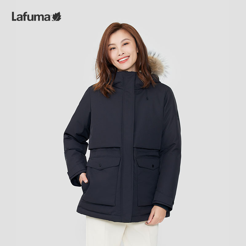 乐飞叶保暖女鹅绒羽绒服