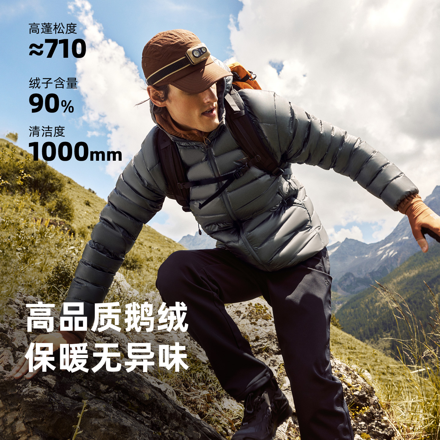 诺诗兰鹅绒服25新款防风连帽