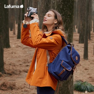 LAFUMA乐飞叶户外冲锋衣II级女士中长风衣防水透湿夹克冲锋衣外套