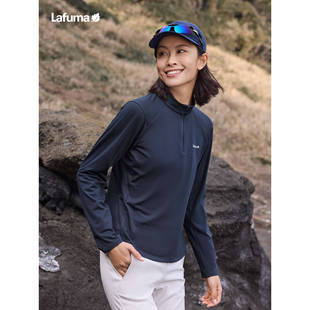 上衣 保暖打底衫 LAFUMA乐飞叶户外半拉链长袖 T恤男女舒适磨毛时尚