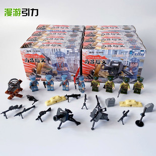[正版实拍]积木拼装积木益智玩具军事兵人仔南昌起义儿童拼插模型