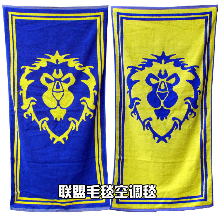 WOW魔兽世界周边联盟标志浴巾午睡毯霜之哀伤毛绒燃烧的远征礼物图片