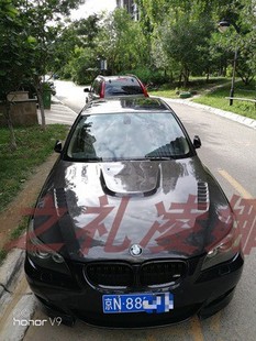 开孔碳纤维机盖 宝马5系520 530E60改装 525 碳纤维引擎机盖 523