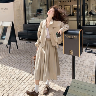 设计感满满酷飒风卡其套装 现货 裙2C212 G160 K288 P195 首发