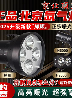 北京京北顶点大华锂业2025新款搏鲫H6000H9000氙气钓鱼灯黑坑鲫鱼