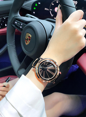 霸气黑色双面大表盘手表女2025年新款女款正品女士名牌女式女款