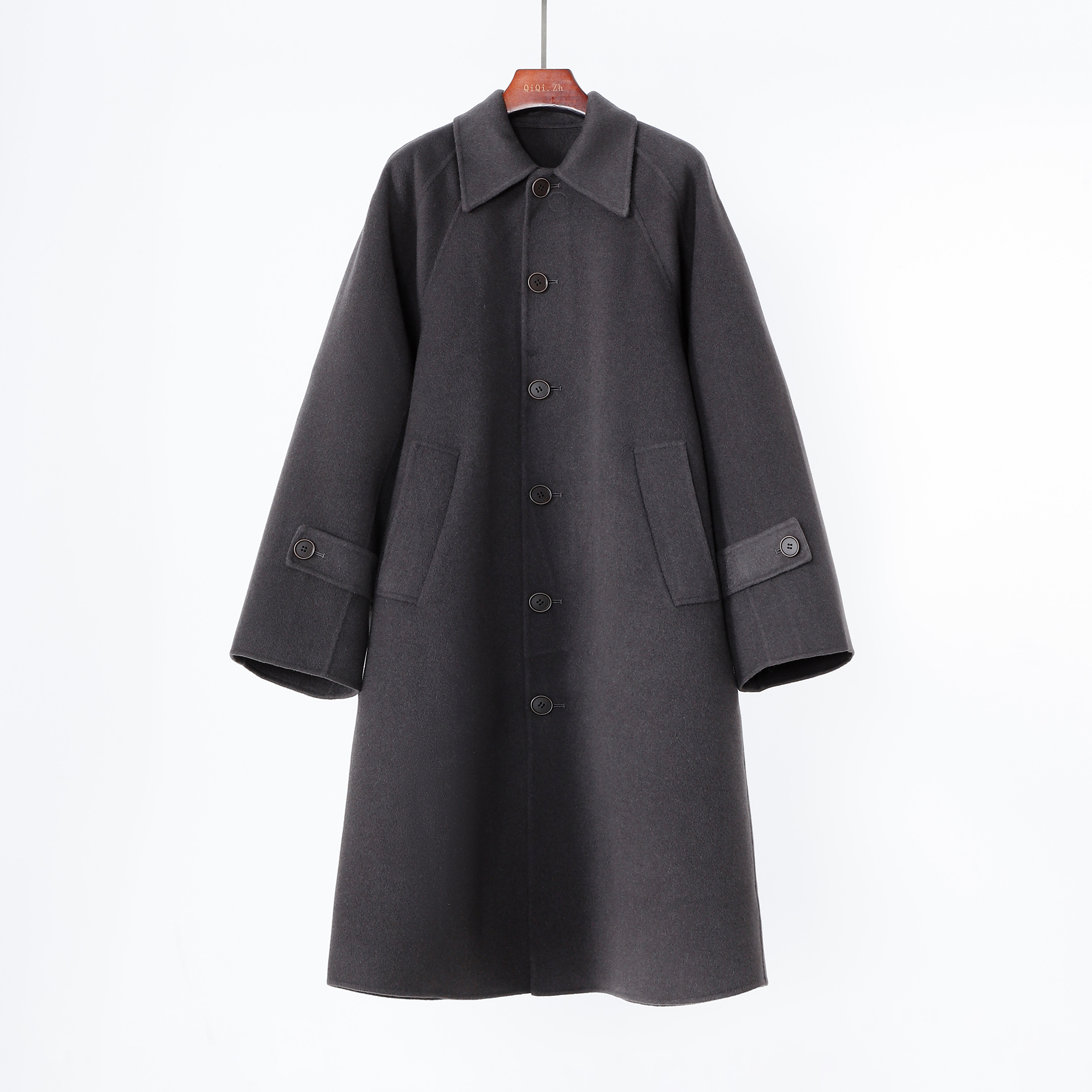 极简老钱双面手缝羊绒大衣