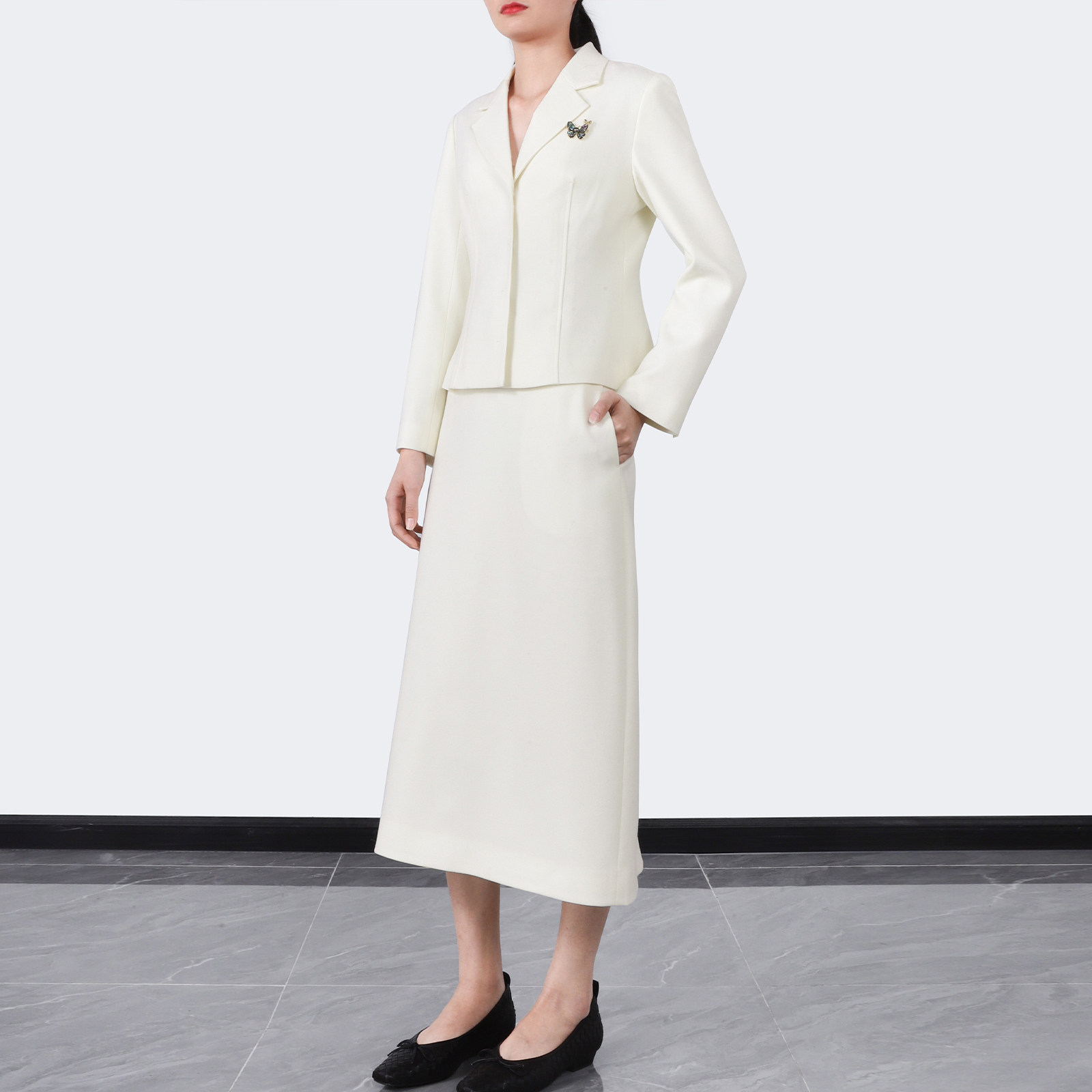 优雅立裁 精纺羊毛气质通勤套装 修身短款西装 简约中长半身裙,女装/女士精品,时尚套装,淘宝优惠券,粉丝福利购,淘宝优惠卷