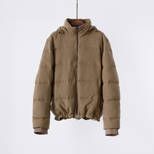 中性风 连帽可拆卸立领下摆抽绳鹅绒服保暖厚款外套冬季羽绒服