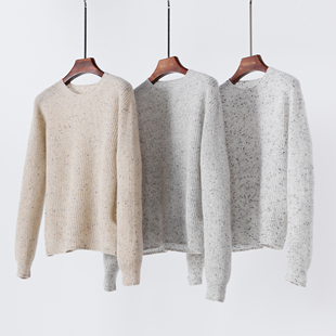 无缝一体 银丝细闪 点织花纱山羊绒套头毛衣女打底保暖针织衫