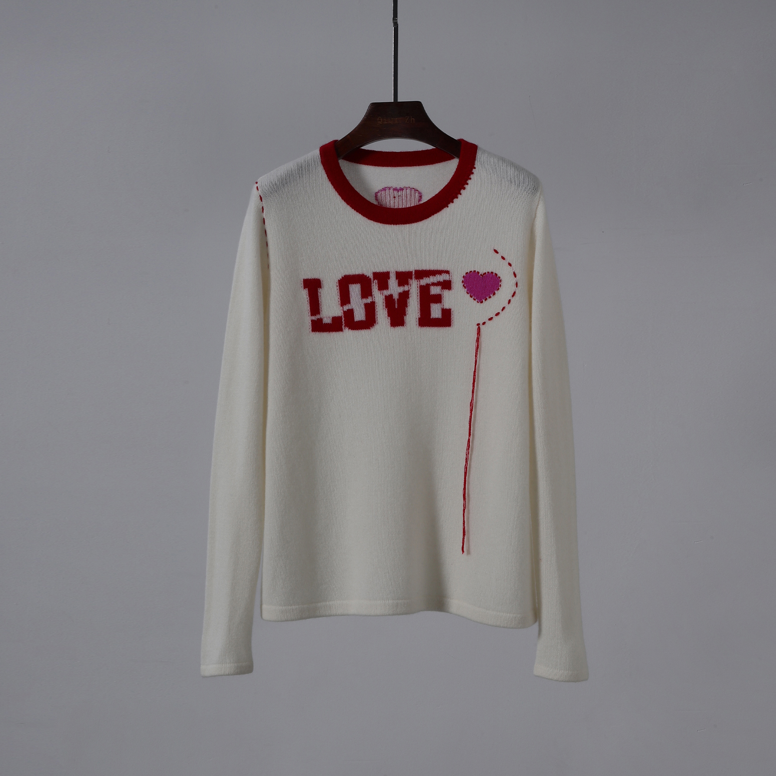 羊绒毛衣字母套头宽松针织打底衫