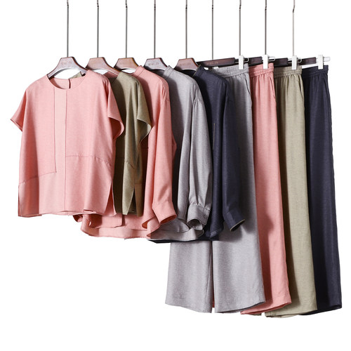 真丝女士宽松时尚套装