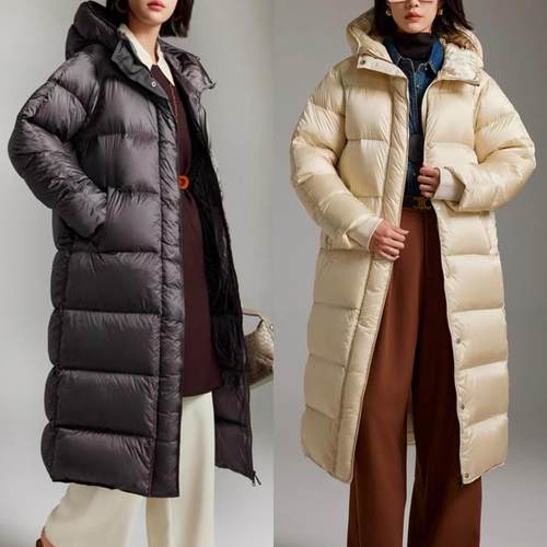 95雁鸭加厚长款羽绒服